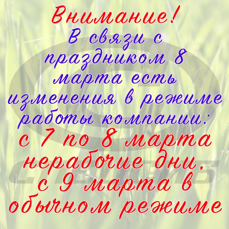 График работы 8 марта