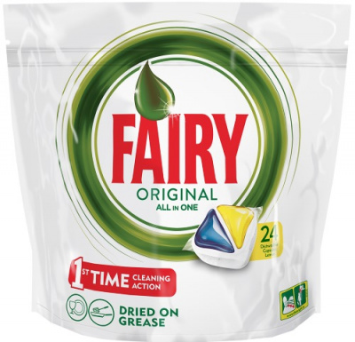 Таблетки для ПММ, FAIRY, 24 шт
Капсулы для посудомоечных машин Fairy растворяются быстрее классических таблеток и начинают действовать уже с первых минут цикла. Кроме того, их не нужно разворачивать перед использованием.
Оптимизированный состав капсул Fai