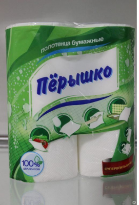 Полотенца бумажные, Перышко
Кухонные двухслойные полотенца изготовлены из натурального целлюлозного сырья. 
Нежные и приятные на ощупь они обладают высокой влаговпитывающей способностью, превосходно удаляя любые виды загрязнений с кожи рук и кухонных пове